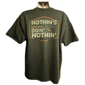 Big Dogs Army Green Double Graphic T-Shirt 2XL Novelty Funny Preshrunk Cotton
